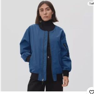 Everlane the bomber jacket in deep blue